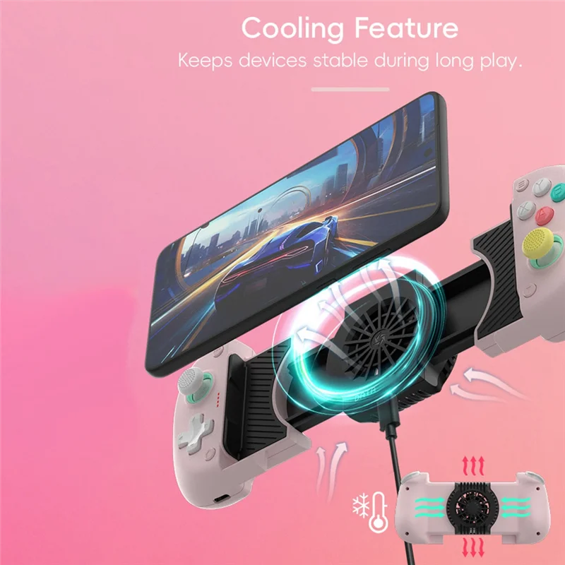 【SLEEK 】X3 Bluetooth Wireless Game Controller With Cooling Fan For Switch/OLED For PUBG Mobile For Android/IOS PC Dual Hall Joys
