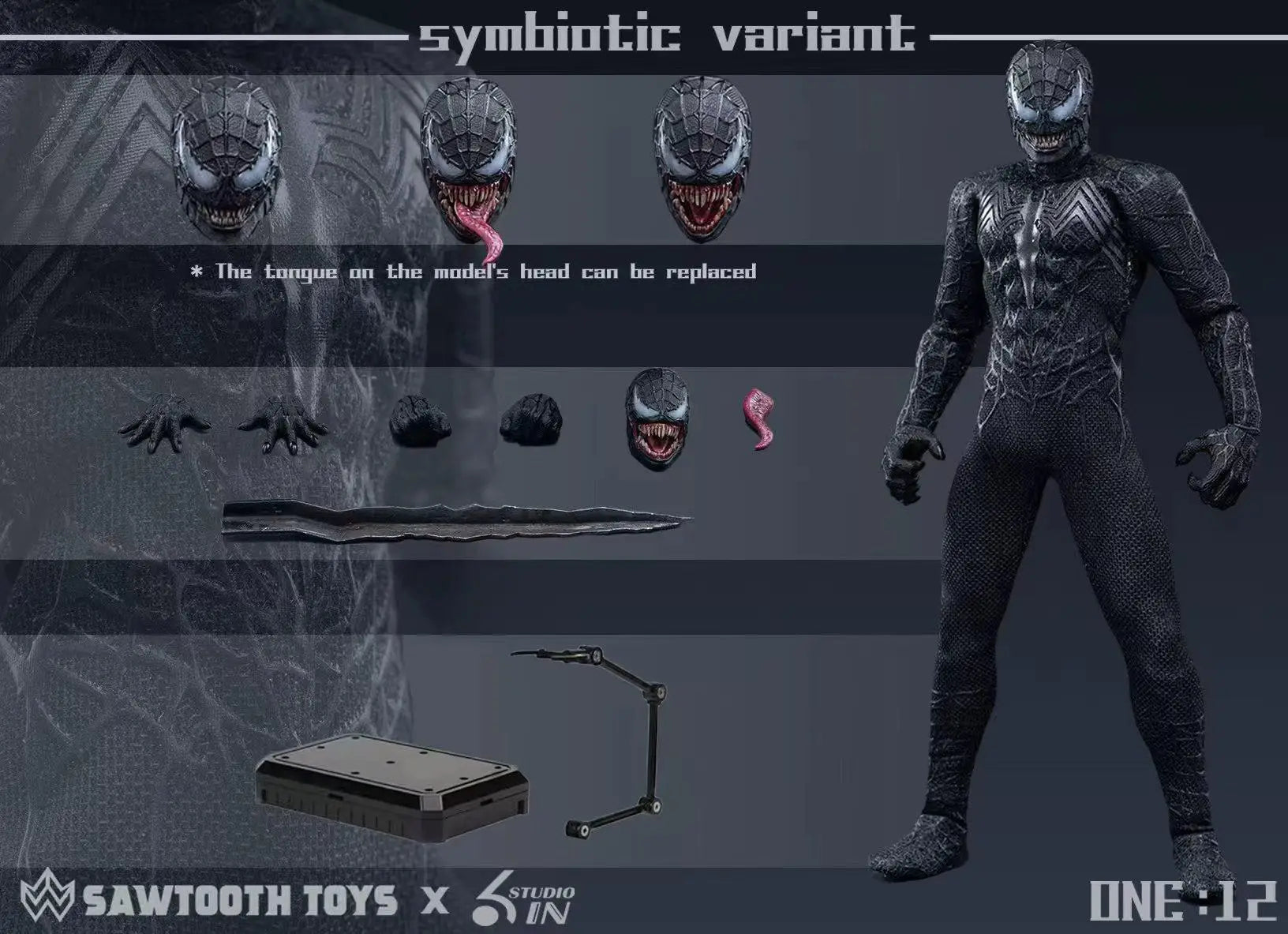 In Stock Sawtooth Toys 6in Studio STM-20251 1/12 SHF Symbiotic Variant Venom Tobey Anime Action Figures Toy Models PVC Gift