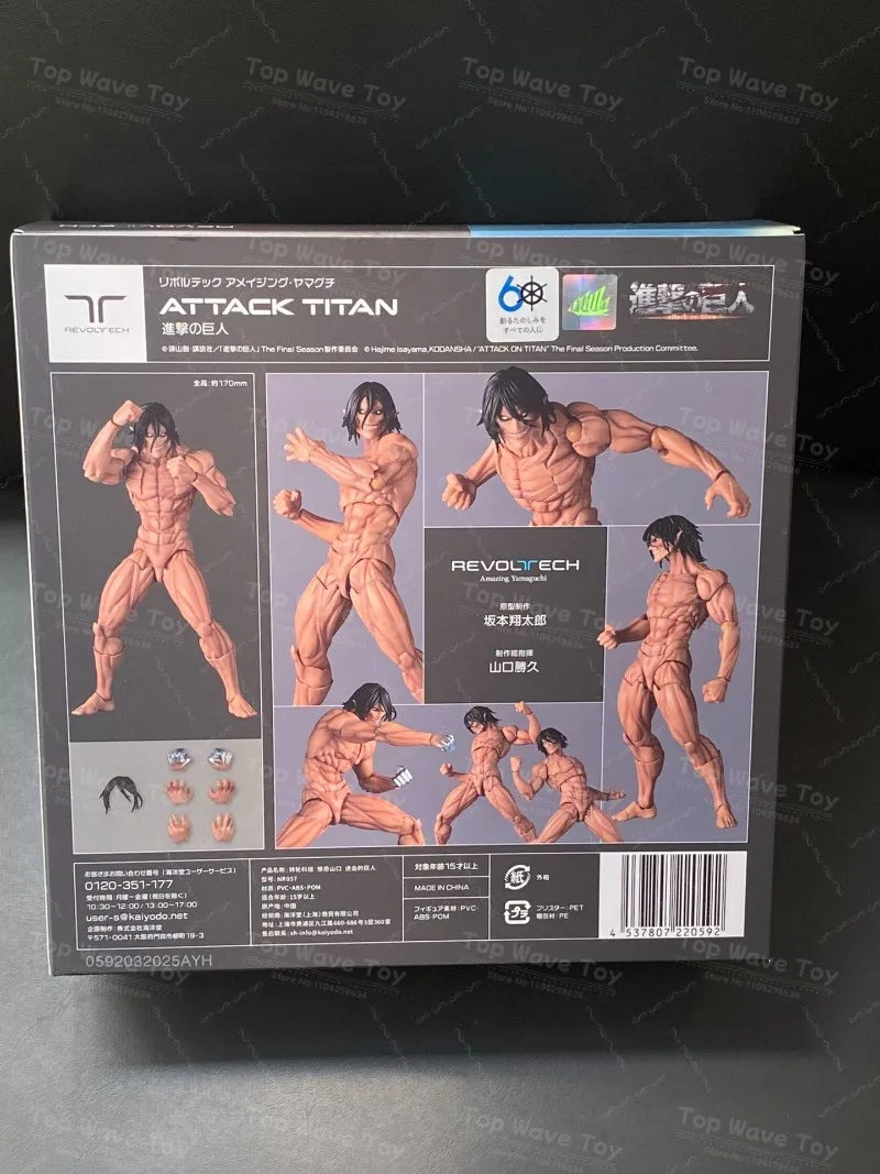 2025 New Stock Originate Kaiyodo Armored Titan Female Titan Movable Model Revoltech AMAZING YAMAGUCHI Yoroi no Kyojin Attack Toy