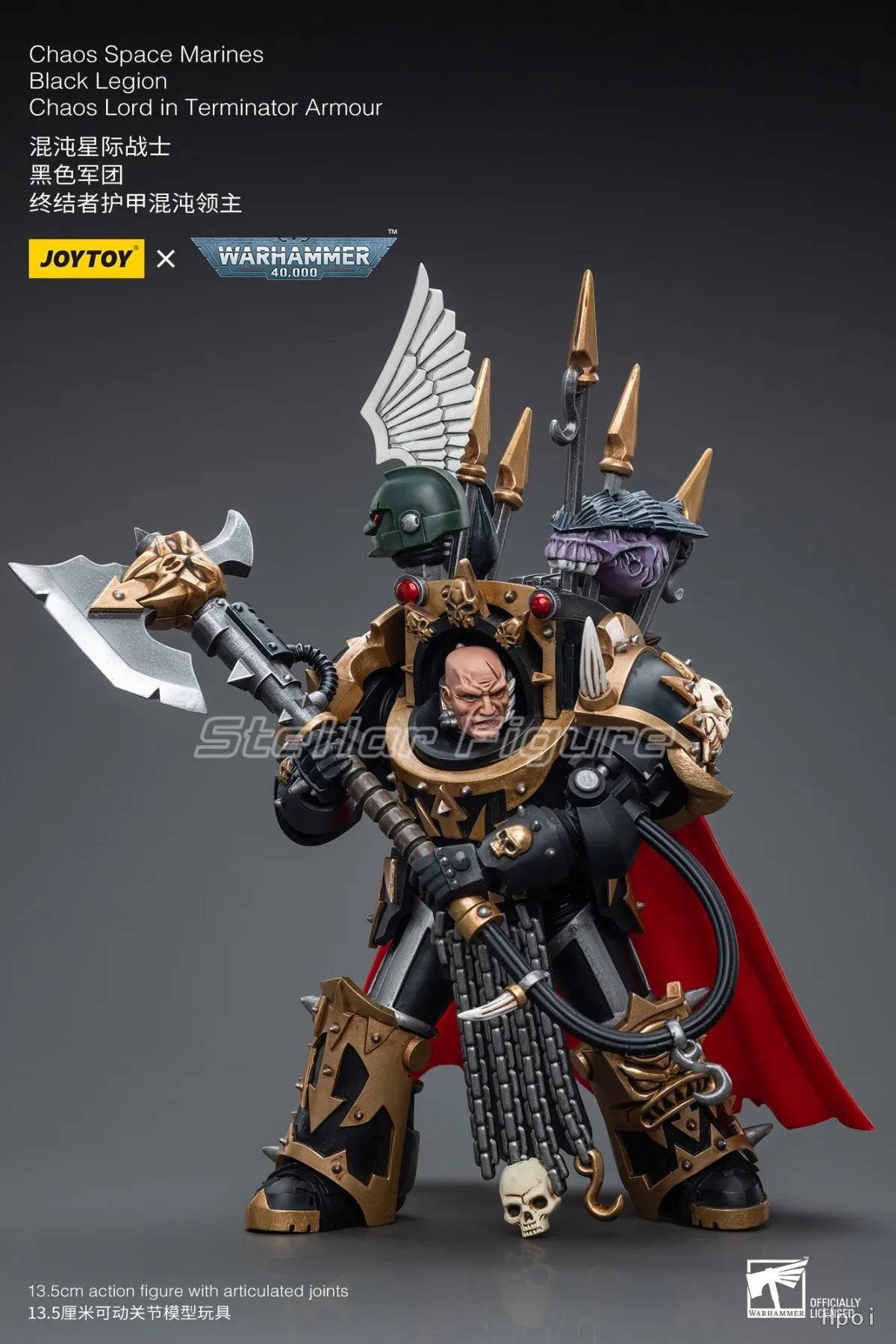 【SF】JOYTOY 1/18 Action Figure Chaos Space Marines Black Legion Chaos Lord in Terminator Armour Model Gifts Collection Ornaments