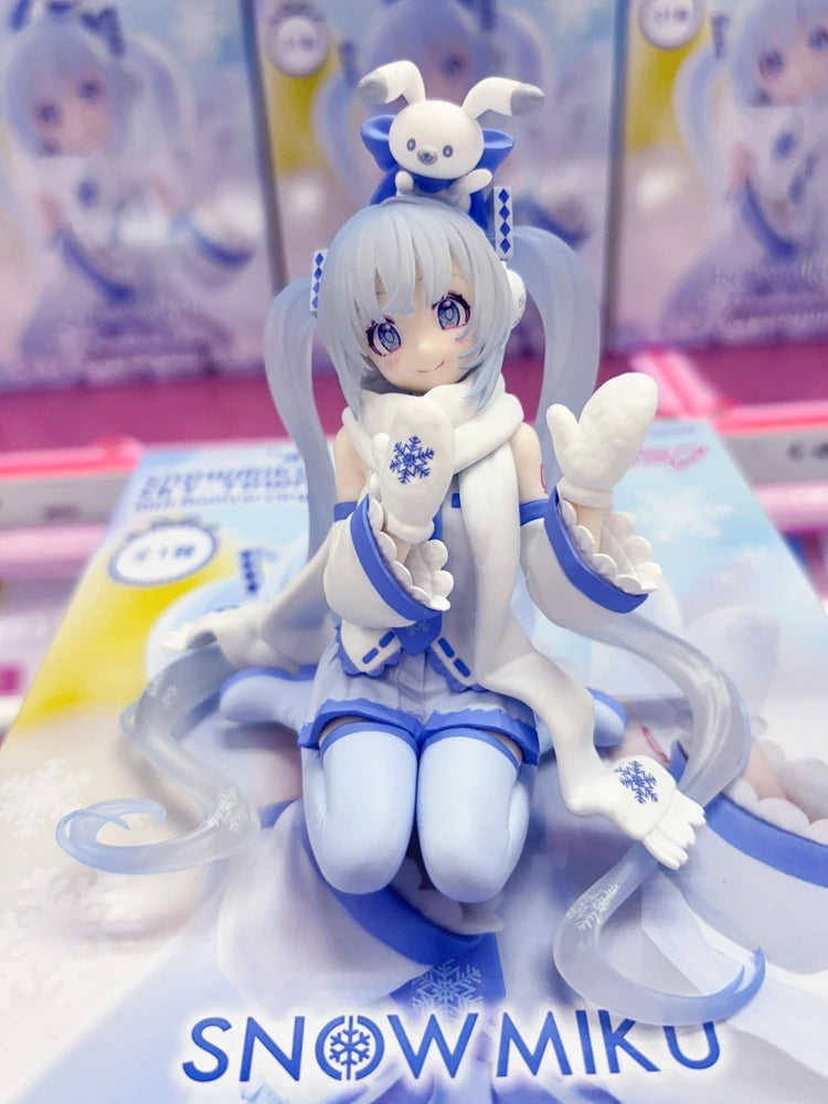 In Stock Genuine Furyu Hatsune Miku Snow Miku Sky Towm 10th Anniversary！Limited Edition Noodle Stoppe Model Toy Snow Miku Toy