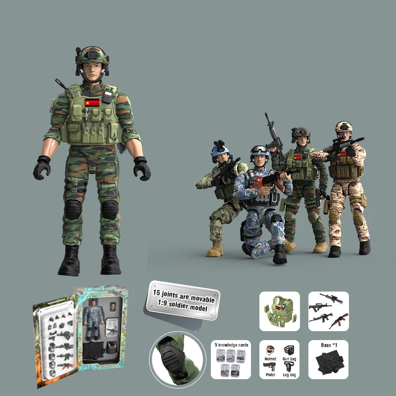 1:9 Soldier Model Toy 15 Joints Movable Free Action Figure Blind Box Decoration Boy Military War PVC Doll Children's Gift Xmas