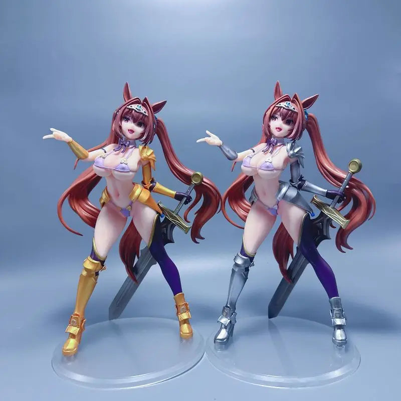 25 cm große Pretty Derby Daiwa Scarlet Shining Swimsuit Ver. Gold oder Silber, stehende Anime-PVC-Figur, Geschenk