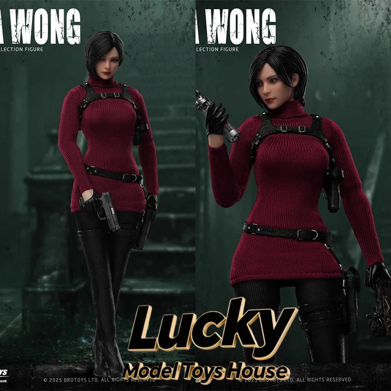 In Stock 1/12 Rolling Eyes Design Ada Wang Red Sweater 6inch BROTOYS LR011 Spy Female Killer Action Figure Model Collection