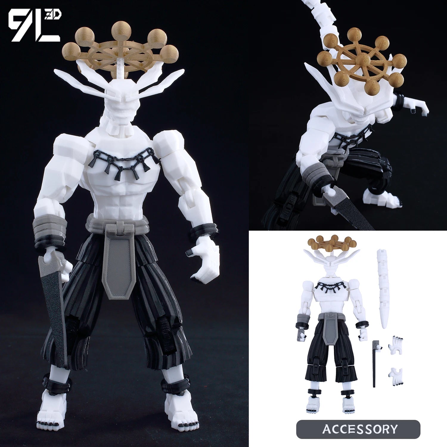 9L 3D Printed Roronoa Zoro One Piece Lucky Dummy 13 Movable Shapeshift Action Figures Mannequin Toys for Anime Lovers