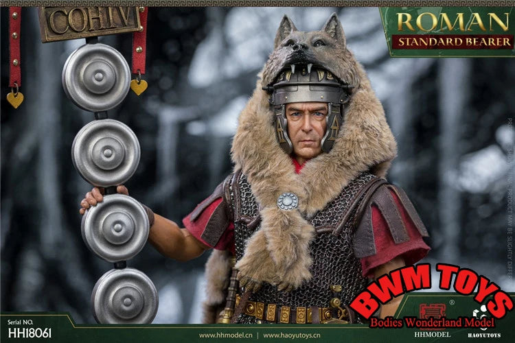HHMODEL&HAOYUTOYS HH18061 1/6 Scale 12'' Male Imperial Legion Rome Flag Bearer Action Figure for Collectors in Stock