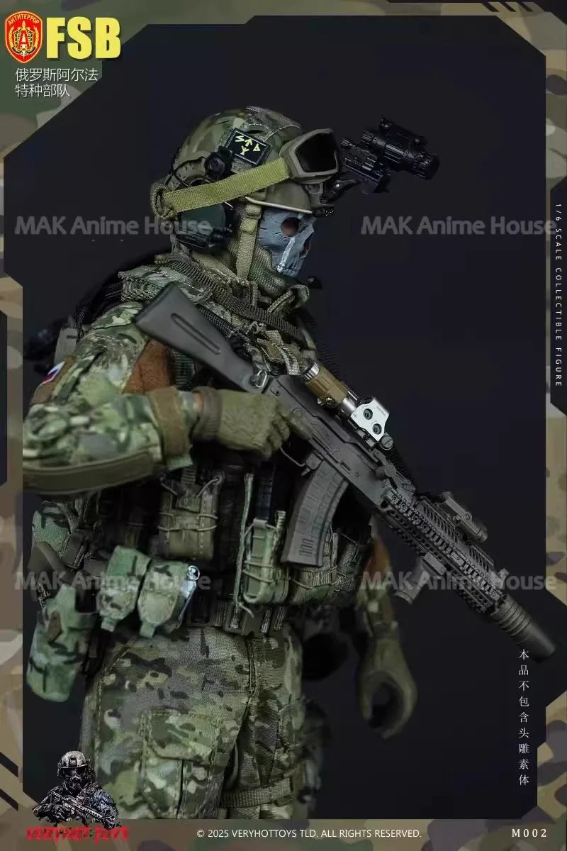 VERYHOT M002 1/6 Russian Alpha Special Forces Clothing Accessories Set Model Fit 12''Male Soldier Action Figure Body Doll