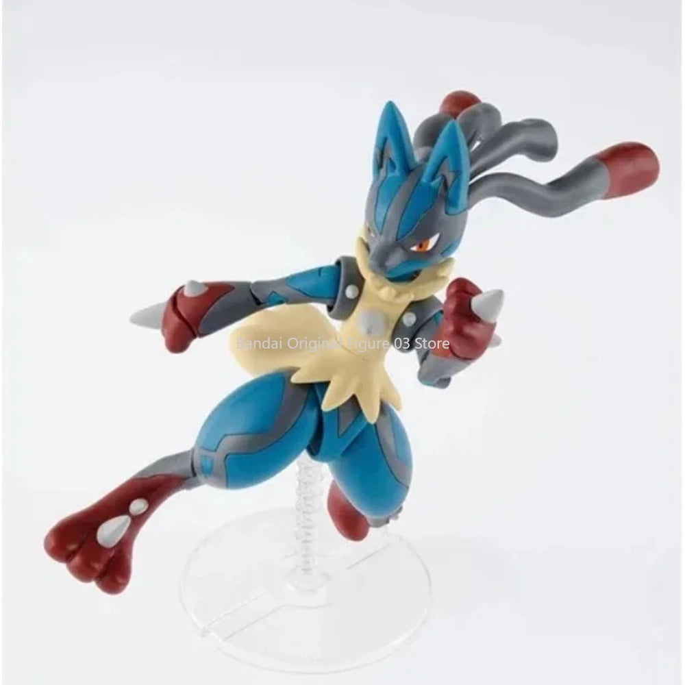 In Stock Bandai Original Box POKEMON Poke Pla Mega Lucario Aninm Full Action Assembly Figure Model Toy Gifts for Kids