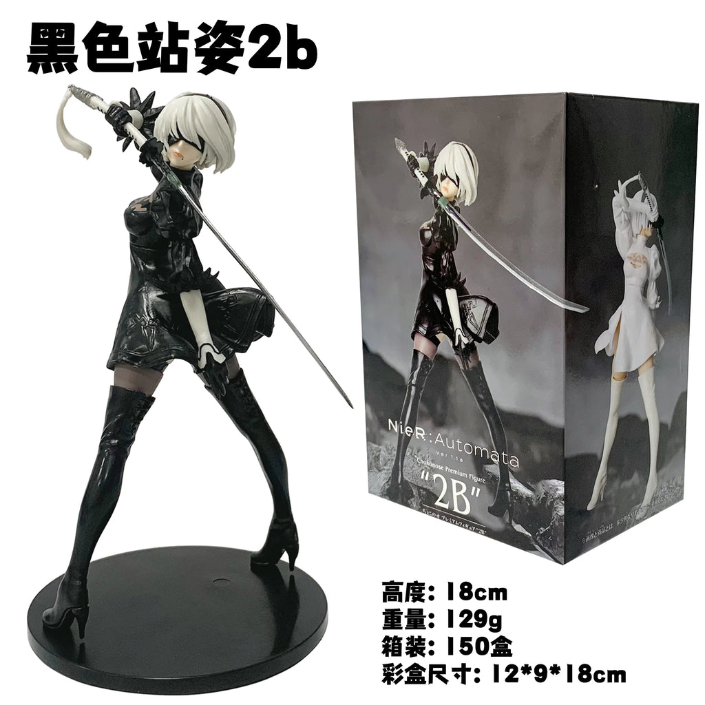 18CM Anime NieR: Automata - YoRHa No. 2 Type B - Version 2.0 Premium Chokonose Model Toy Doll Action Figure