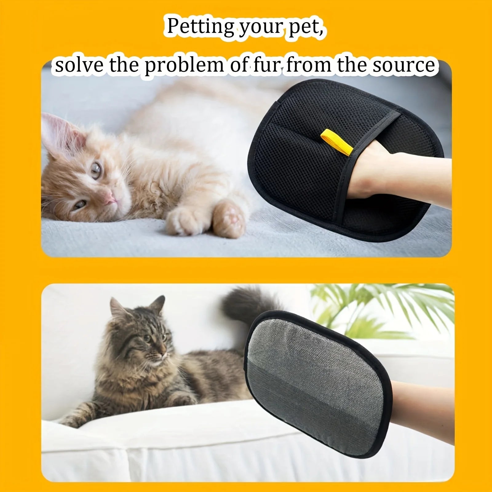Anti Static Pet Gloves Reusable Double Sided for Furniture Car and Clothing Machine Washable Pet Hair Removal Cleaning Tool