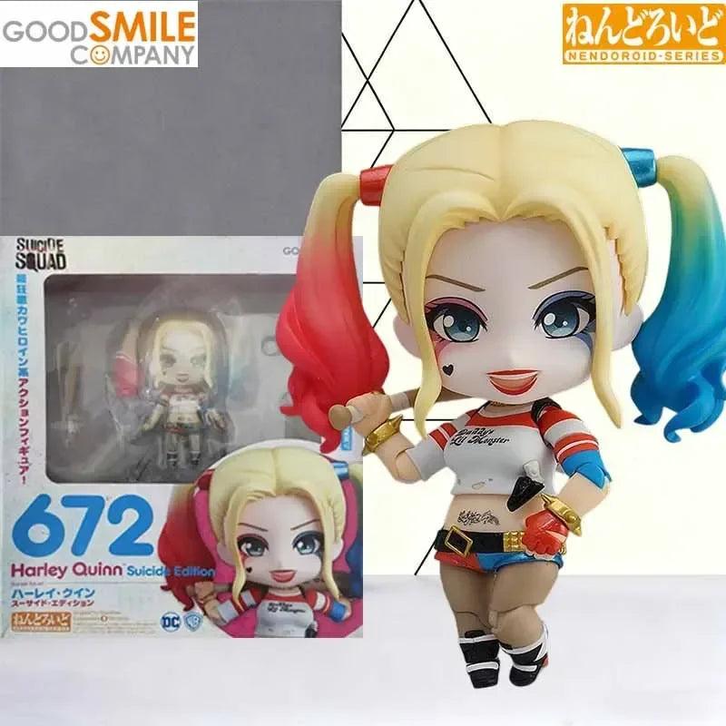 10cm Anime Harley Quinn The Joker Joints Can Move Replaceable Q Version Action Figures PVC Model Statue Desk Decoration Toy Gift