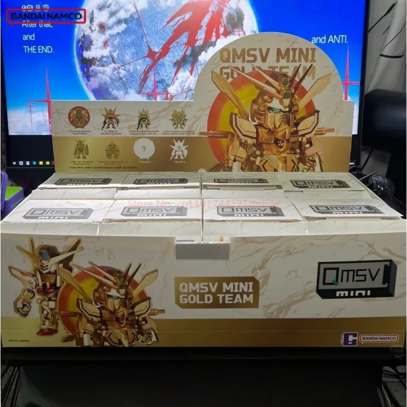 In Stock Bandai QMSV Mini Gold Team Blind Box Trendy Decoration GUN DA Model Toy Collectible Blind Box Trendy Gifts