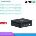 GenMachine AMD Ryzen 5600H 5700U 5800H 5800U ES Windows 11 МИНИ PC DDR4 SSD WIFI6 BT5.2 Геймърски компютър „Направи си сам“ за игри