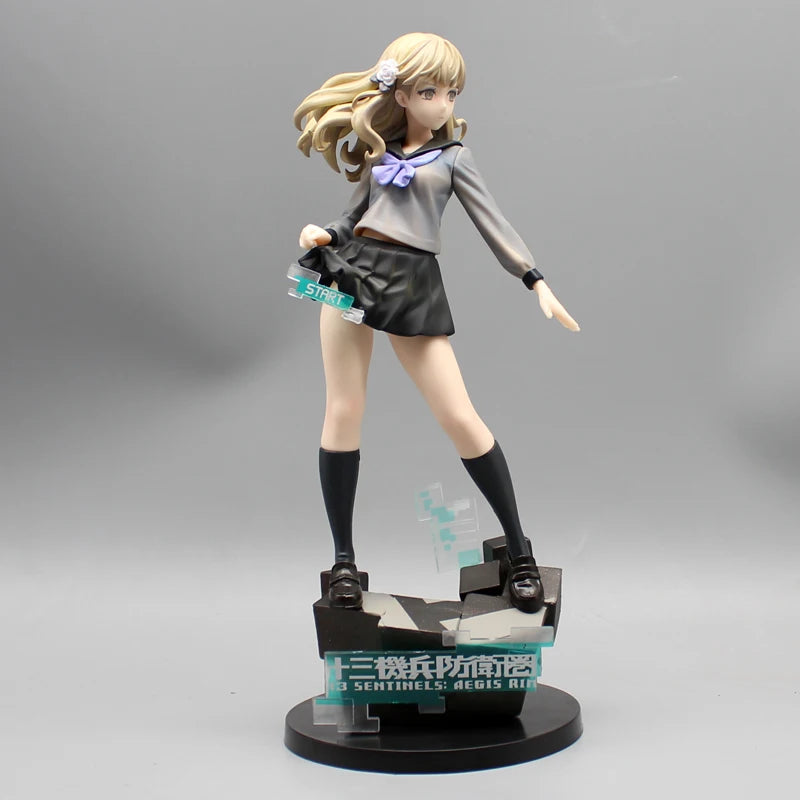 25cm 13 Sentinels: Aegis Rim Fuyusaka Iori Lovely Beautiful Girl Figure Model Statue Collection Desktop Decoration Ornament Gift
