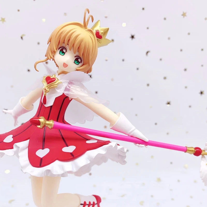 20cm Anime Figure Card Captor Kinomoto Sakura Model Figurines Genuine Lovely Girl Decorative Collectible Adult Kids Dolls Toy Gi