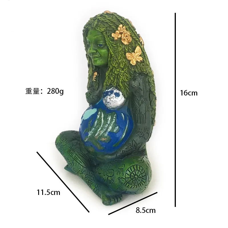 Millennial Gaia Earth Mother Goddess Te Fiti Statue 16cm Tall By Oberon Zell  Resin  Feng Shui Millyear Decor