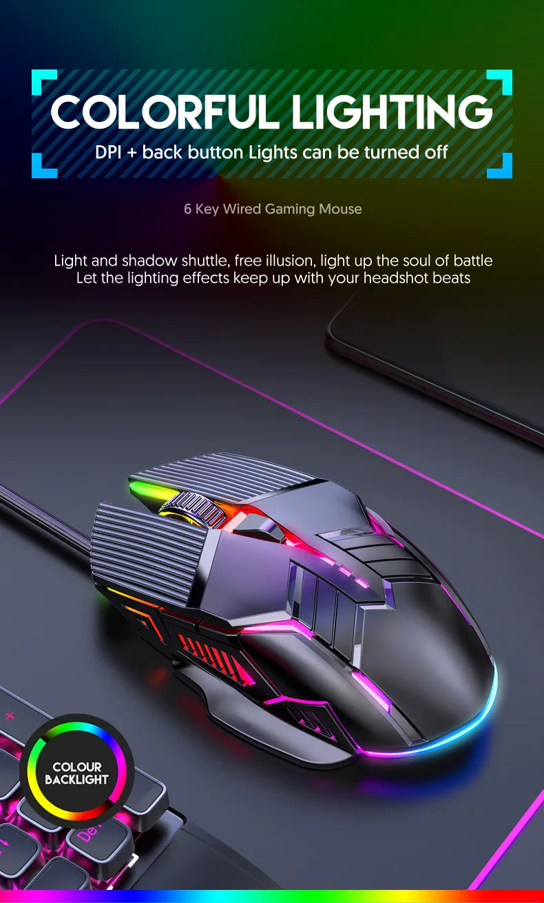 Gaming Mouse Ergonomic 5500 DPI USB Computer Mouse Gamer RGB Mice Macro Programming Mechanical Mouse For Game Computer Laptop