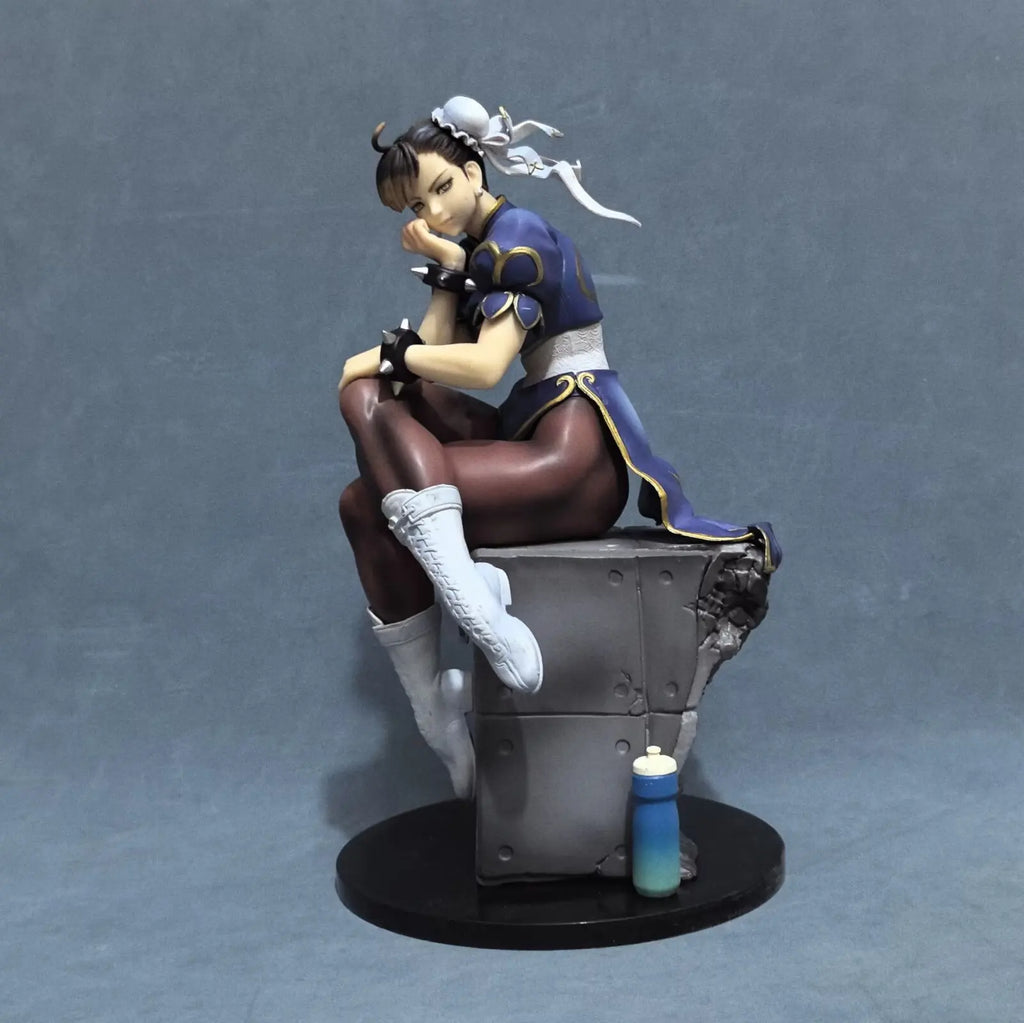 New In Stock Street Fighter Chun-Li Anime Figure Sitting Posture 26cm Chun-Li Action Figure Game Peripheral Custom Toys Kid Gift