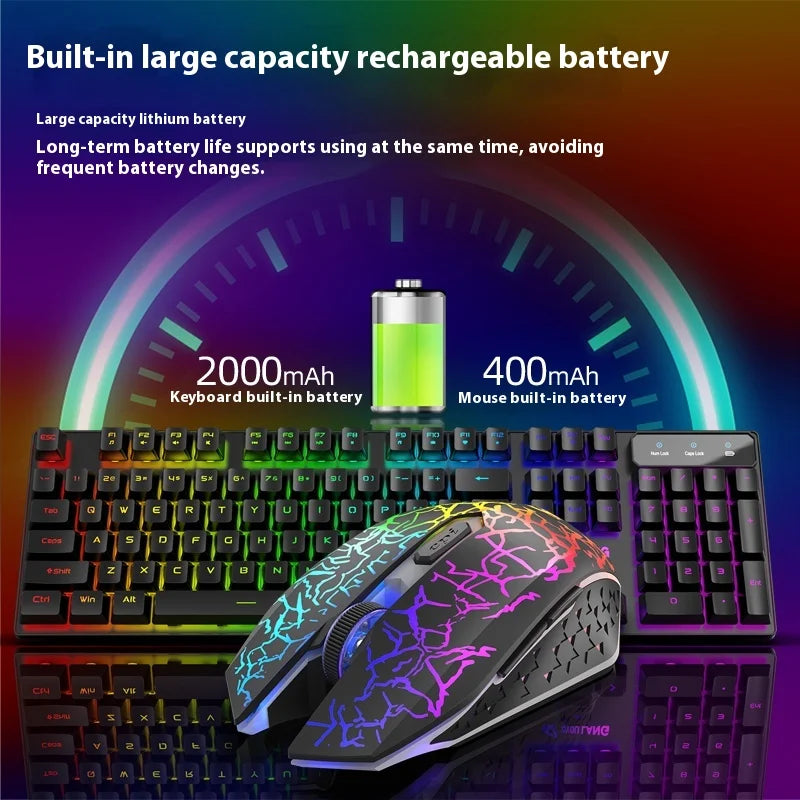 Neu Free Wolf T3 Drahtlose Tastatur Lade Weiß Notebook Gaming Büro Unbegrenzte Dedizierte Tastatur Und Maus Set Urlaub Geschenk