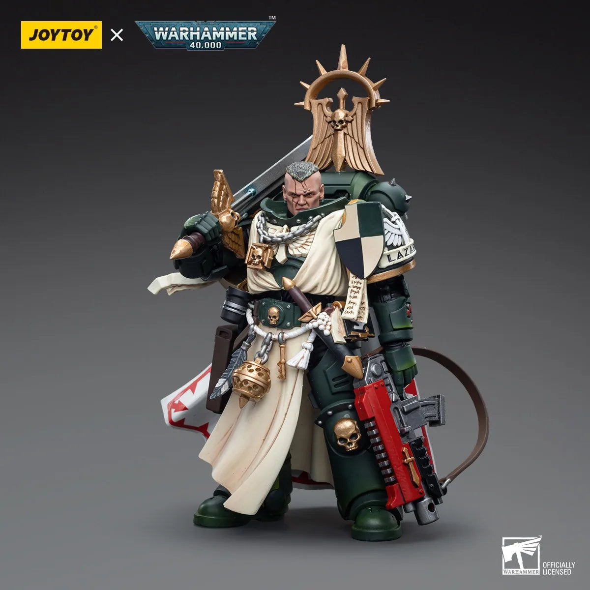 【На склад】 JOYTOY Warhammer 40K 1/18 Екшън фигурка Dark Angels Master Lazarus Модел играчка момче подаръци 3.75 инча