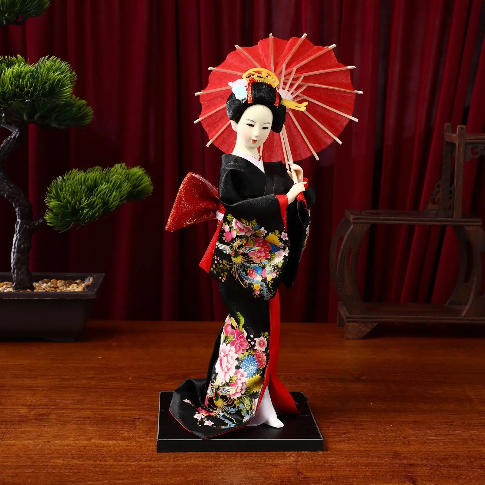 Kimono Geisha Japanese Geisha Figurine sushi shop tabletop ornament Japanese Kimono Girl Statue home restaurant Geisha deco