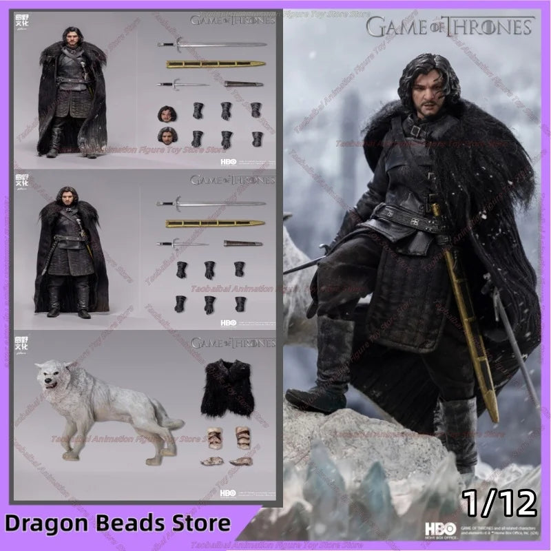 Yuanye Culture Game of Thrones Jon Snow 1/12 Cloth Movable Doll Hand-made Ornaments Gift Collection
