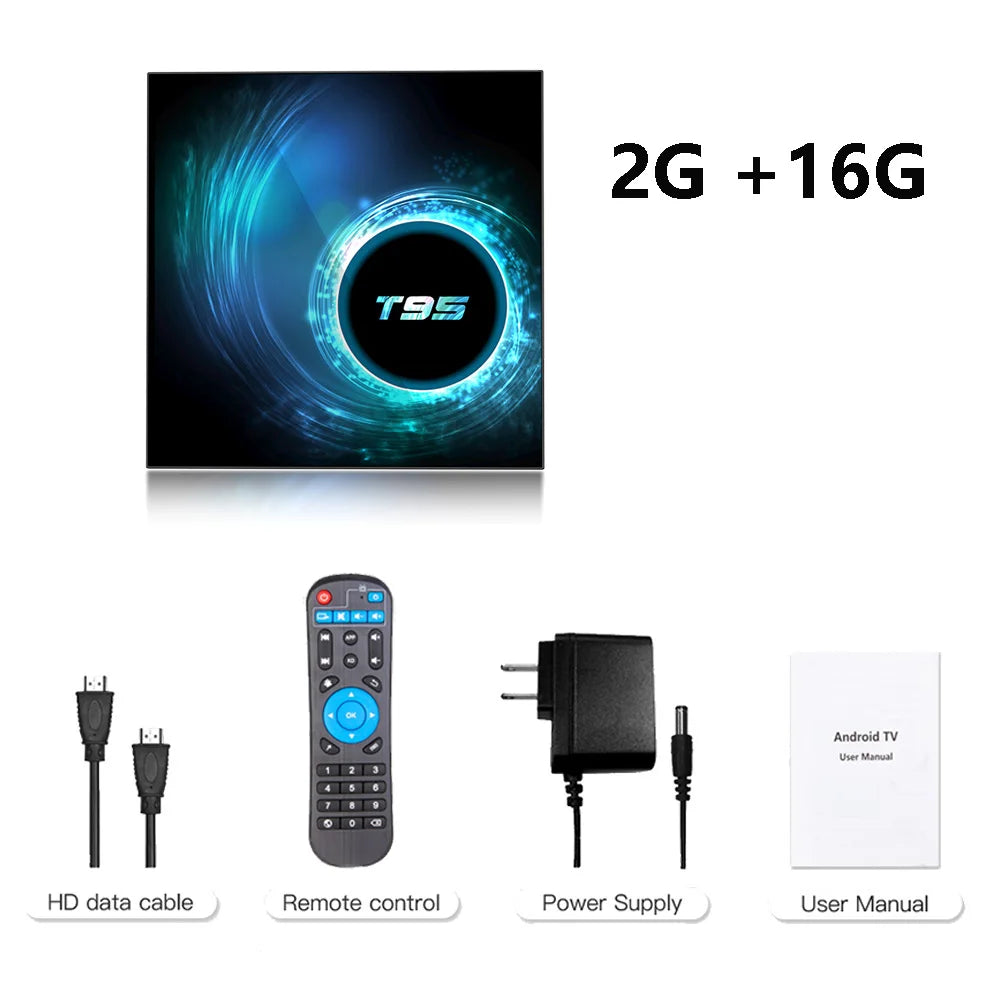 T95 Android TV Box Smart Android 16 H616 Quad Core Dual Band Wifi 2.4G 5G Ram 8GB Rom 64GB 128GB Global Media Player Set Top Box