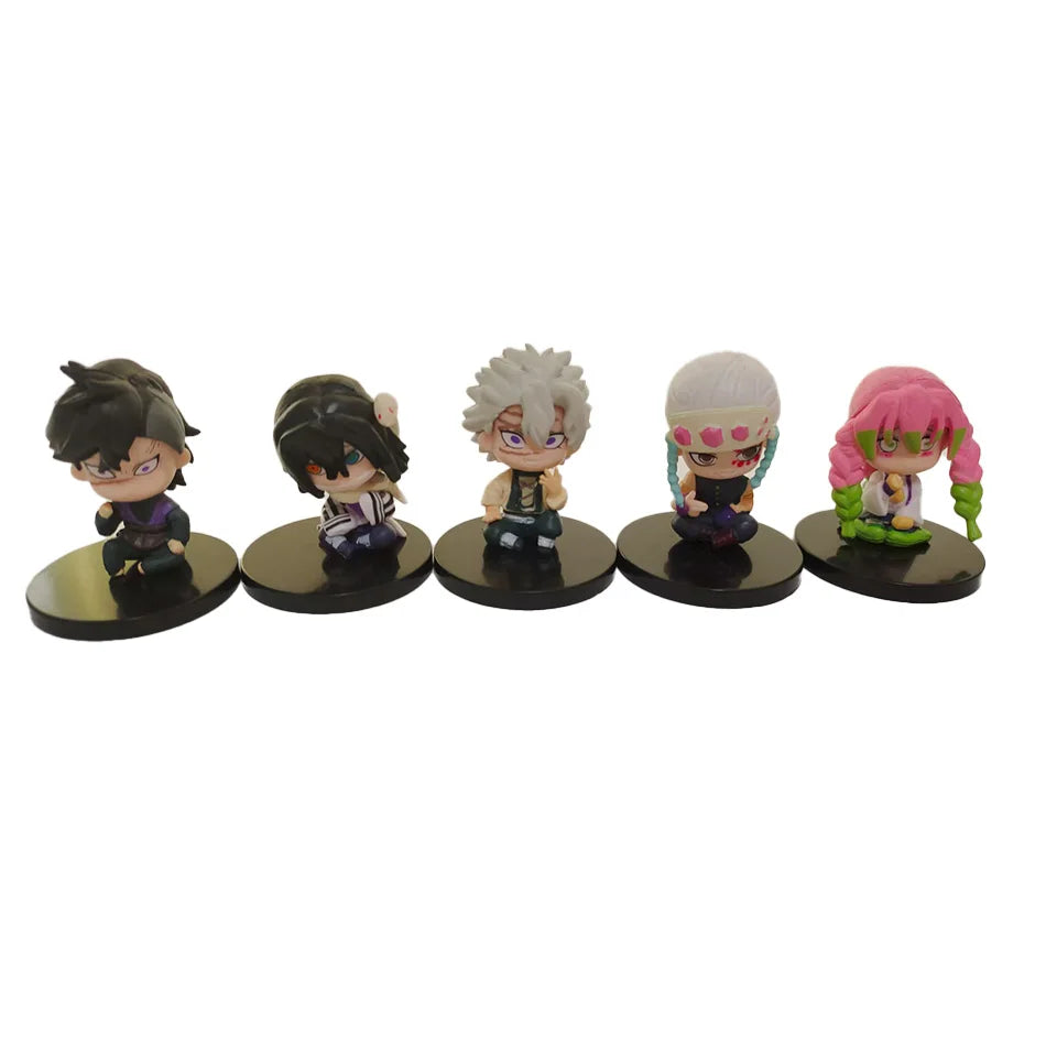 Hot Q Version Demon Slayer Sitting Ghost Doll Tanjiro Nidouzi Inosuke Zenizu Figure Action Figure Movie Model Toys Doll