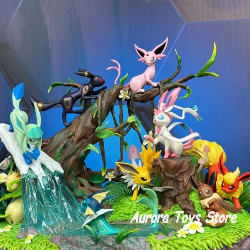 27cm/10.63in Anime Pokemon Figure Eeveelution Action Figure PVC Model Statue Collection Desktop Decoration Toys Gifts