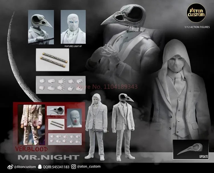 In Stock Aton Custom Moonlight Knight Mr. Night Mr. Knight 1/12 Mobile Doll Battle Damage No Hat Character Model Toy Gift Series
