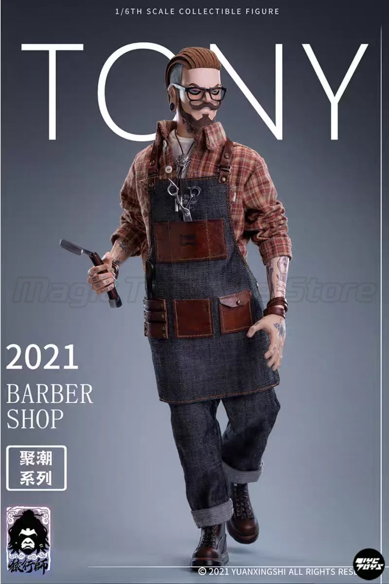 【MT】Original YUANXINGSHl JC-001 Gathering Trend Series First Round Oil Head Barber Tony 1/6 Action Figure Toy Model
