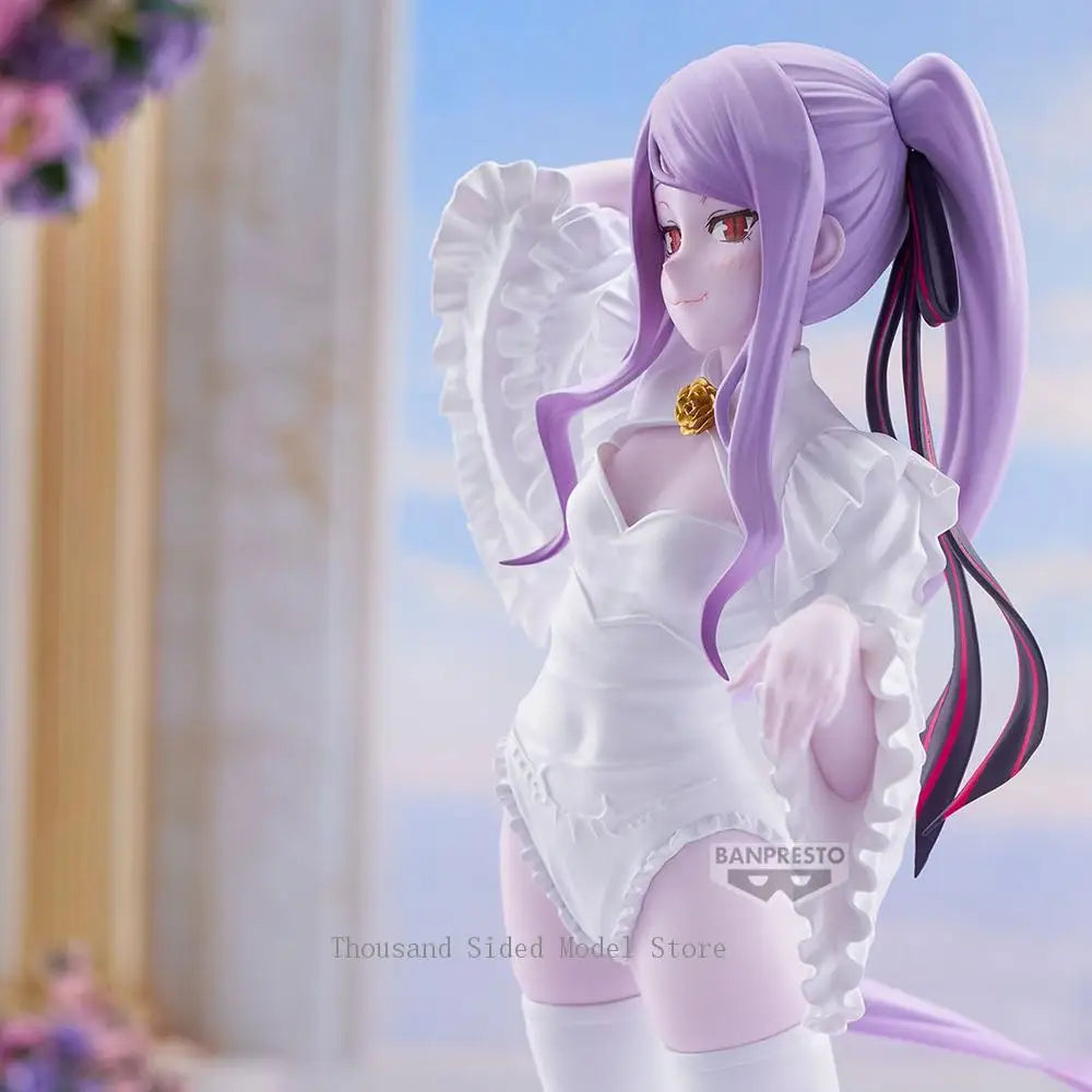 Original Banpresto Glitter & Glamours Overlord Shalltear Bloodfallen Wedding Ver. Action Figure PVC Model Collectible Toys 24CM
