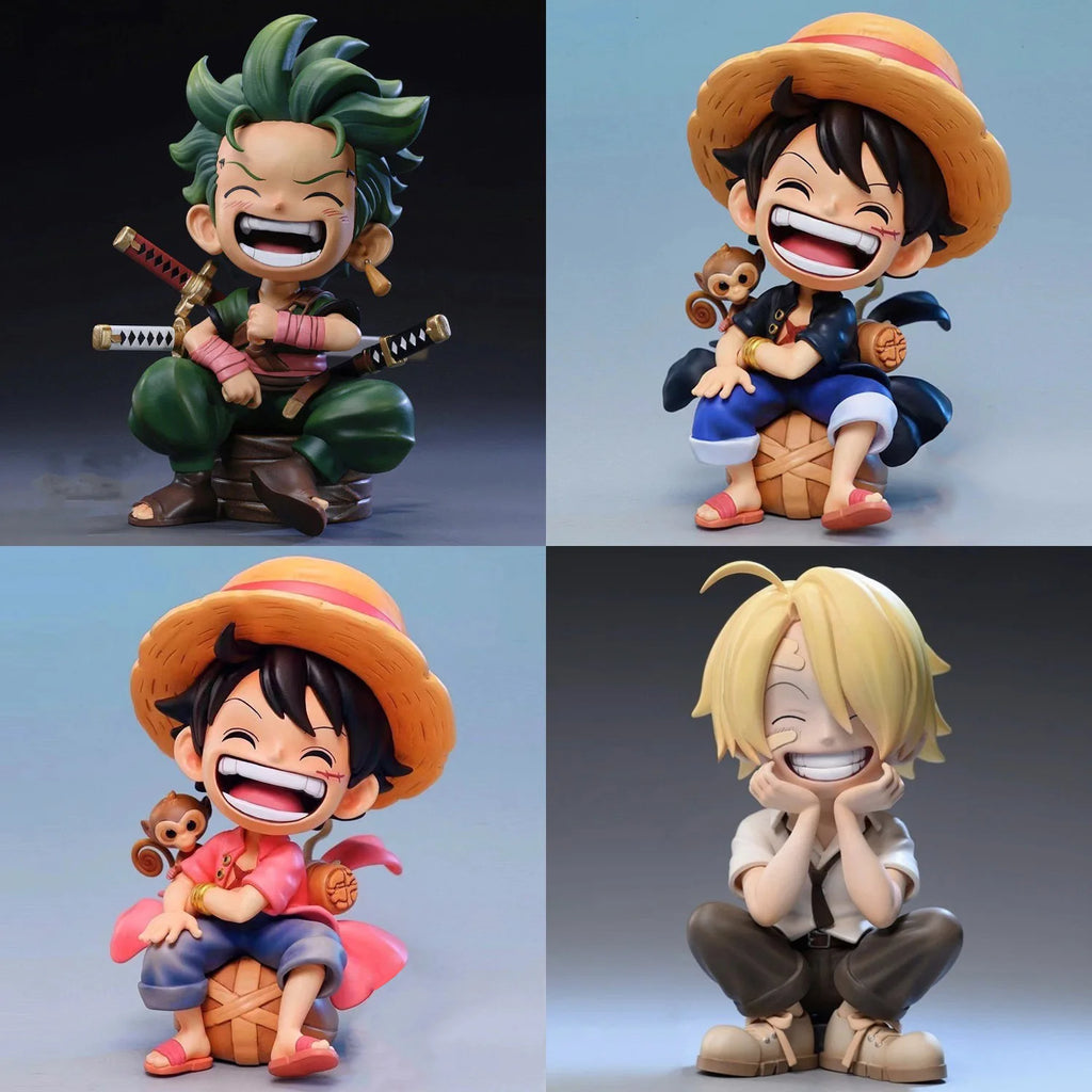 13cm Anime Figure One Piece Monkey D Luffy Roronoa Zoro Kawaii Toys Q Figural Nendoroid Car Decoration PVC Model Gift