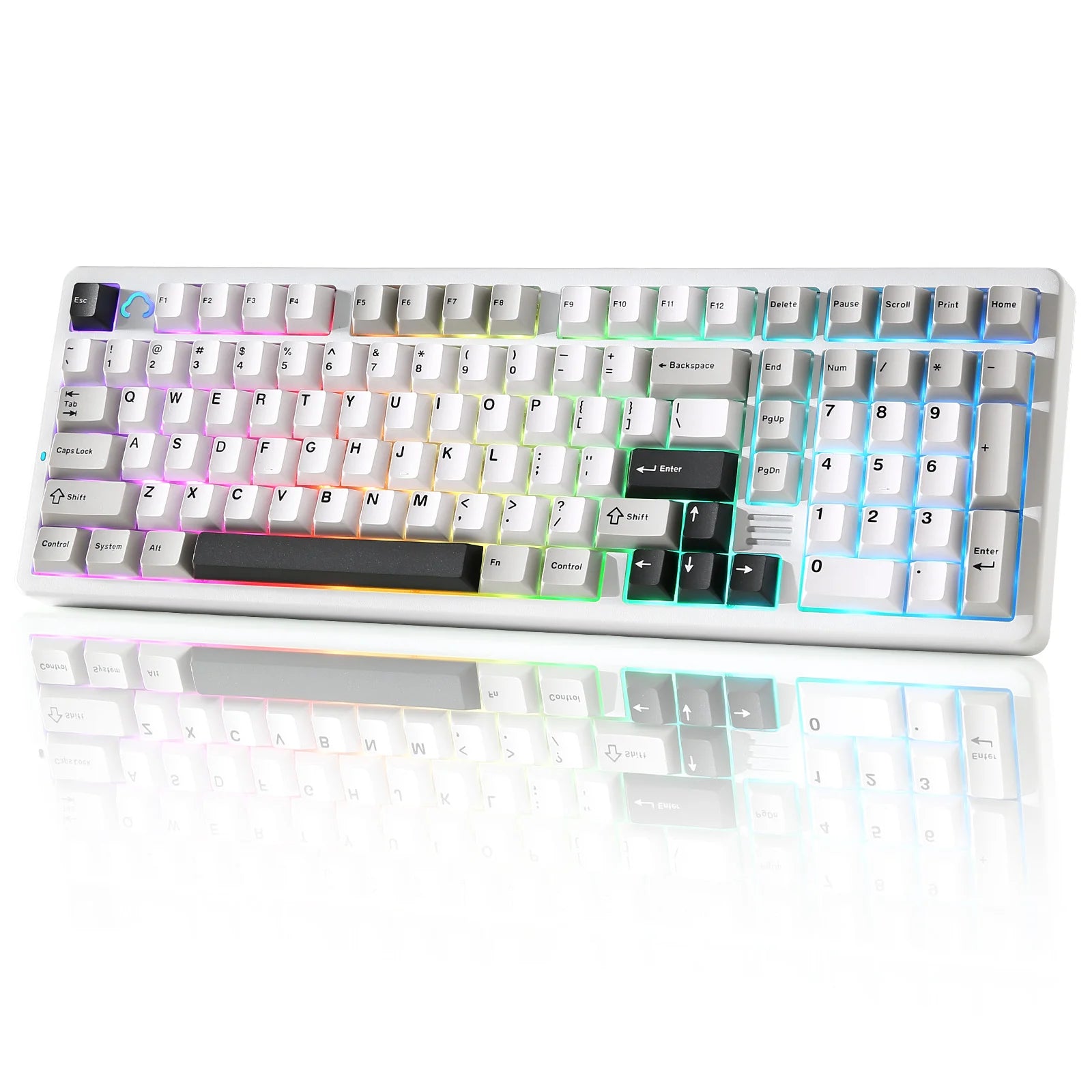 YUNZII AL98 Black Aluminum Mechanical Gaming Keyboard, QMK/VIA Wireless Custom RGB Keyboard, BT/2.4G/USB Gasket Win/Mac Keyboard