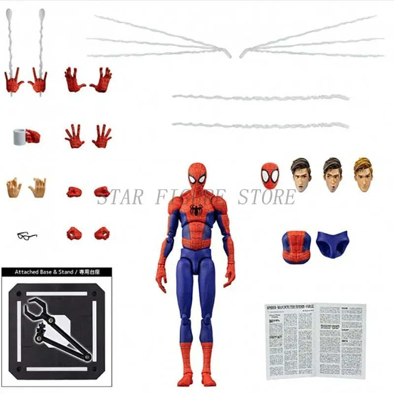 Sv Action Spider-Man Peter Parker Action Figure Collection Sentinel Marvel Into the Spider-Verse Spiderman Figurine Model Toys