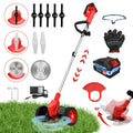 21 V Akku-Unkrautstecher, elektrischer Rasentrimmer, 3-in-1-Bürste mit Rädern, 24 V Lithium-Ionen-Kantenschneider und Trimmer für Rasen und Garten
