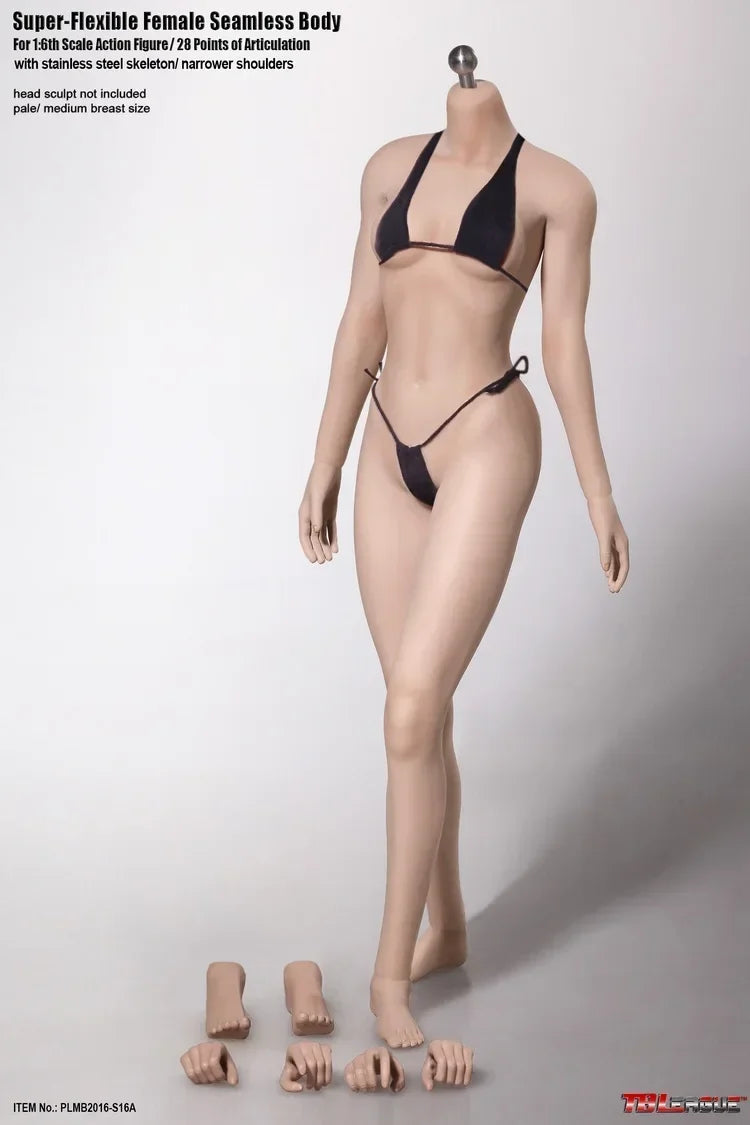 TBL S04 S01 S19 1/6 Female Super-flexible Body Doll Phicen Stainless Steel Skeleton Suntan Pale Large/small Breast Action Figure
