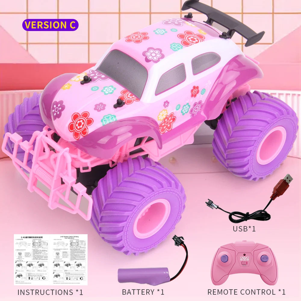 JJRC Барби RC количка Розов пикап Електрическа катереща се играчка с дистанционно управление за деца, парти подарък, украса