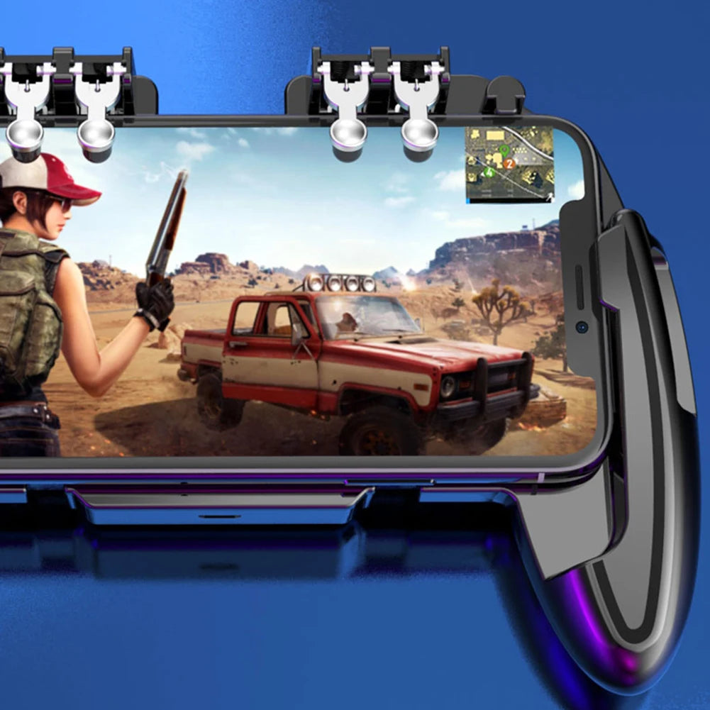 6 Fingers Cooling Button Gamepad Mobile Gaming Dustproof Portable Carrying Decor for PUBG Game Controller Joystick