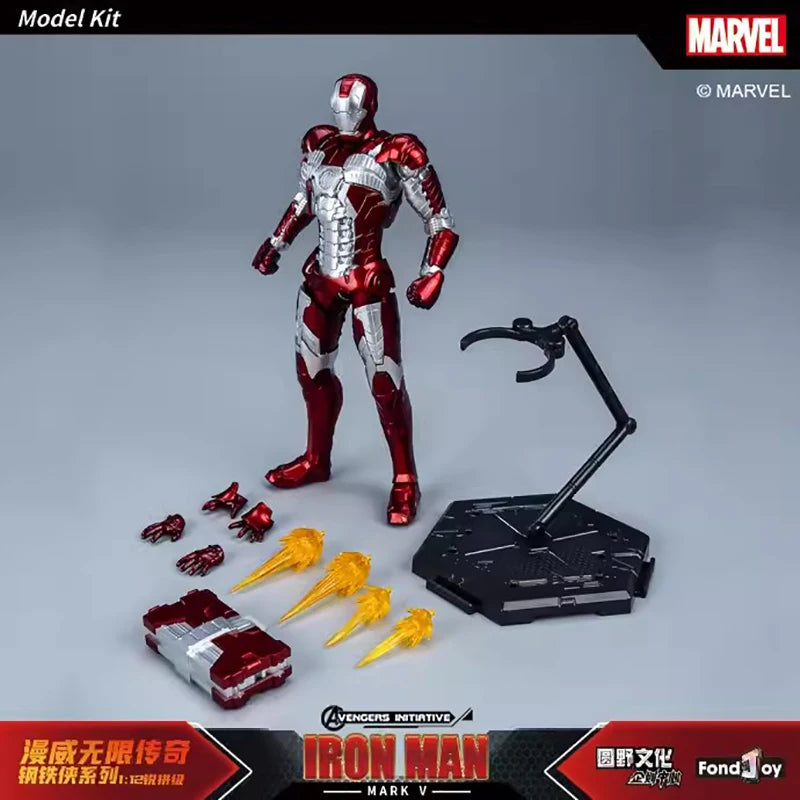 Fondjoy Ironman Iron Man MK5 Joints Moveable Action Figures Toys 15cm ABS Material 1/12 Scale Boy Birthday Gifts Hoilday Gifts