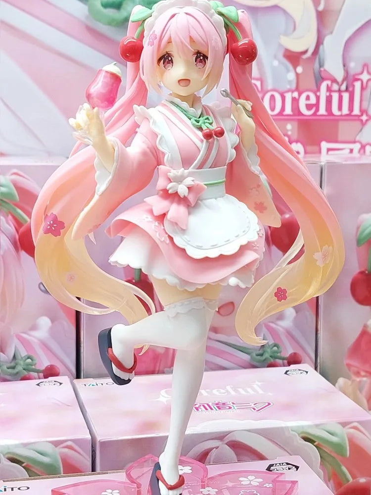 Оригинална фигурка на Taito Hatsune Miku Coreful Sakura Wafuu Kissa, версия 1, аниме, модел, колекционерска играчка, Kawaii, подарък