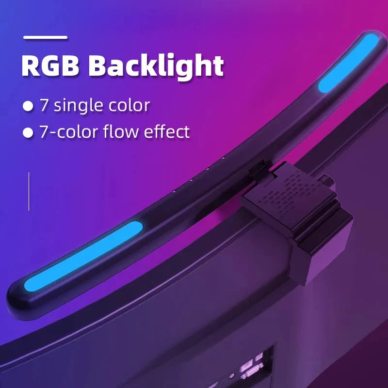 Curved LED Monitor Light Bar USB Rgb PC Screen Lamp Stepless Dimming Backlight Hanging Laptops Gaming Gamer Office Lighting