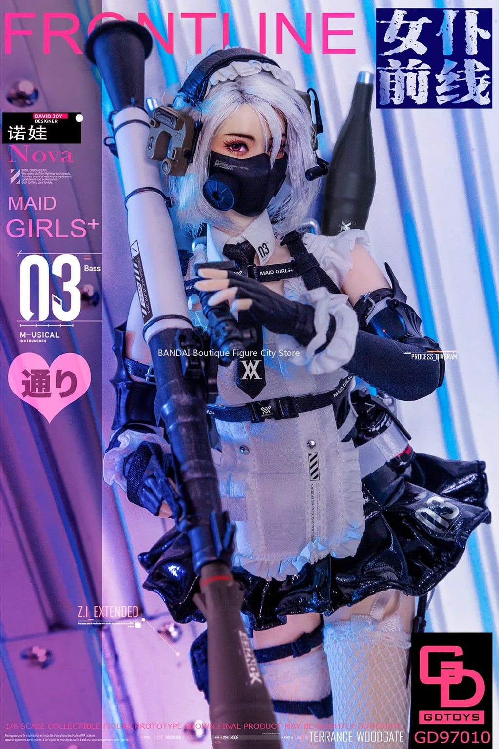 In Stock GDTOYS 1/6 GD970101 Maid Frontline Part 3 - Nova with Mobile Soldier Figure Model Toy Gift Collection