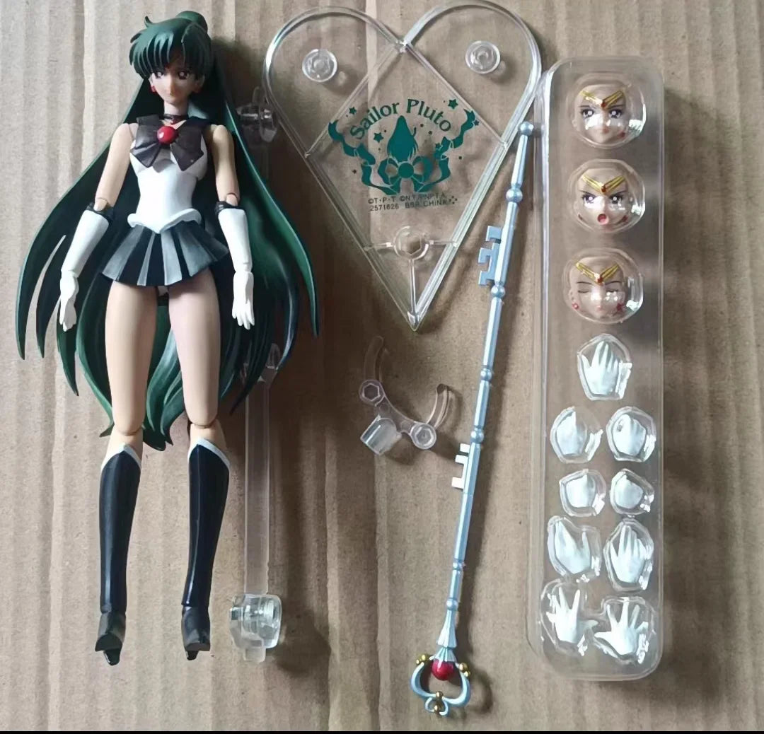 Bandai Sailor Moon Anime SHF Meiou Setsuna Action Figures Collectible Model Movable Exquisite Doll Ornaments Toys Gifts for Kids