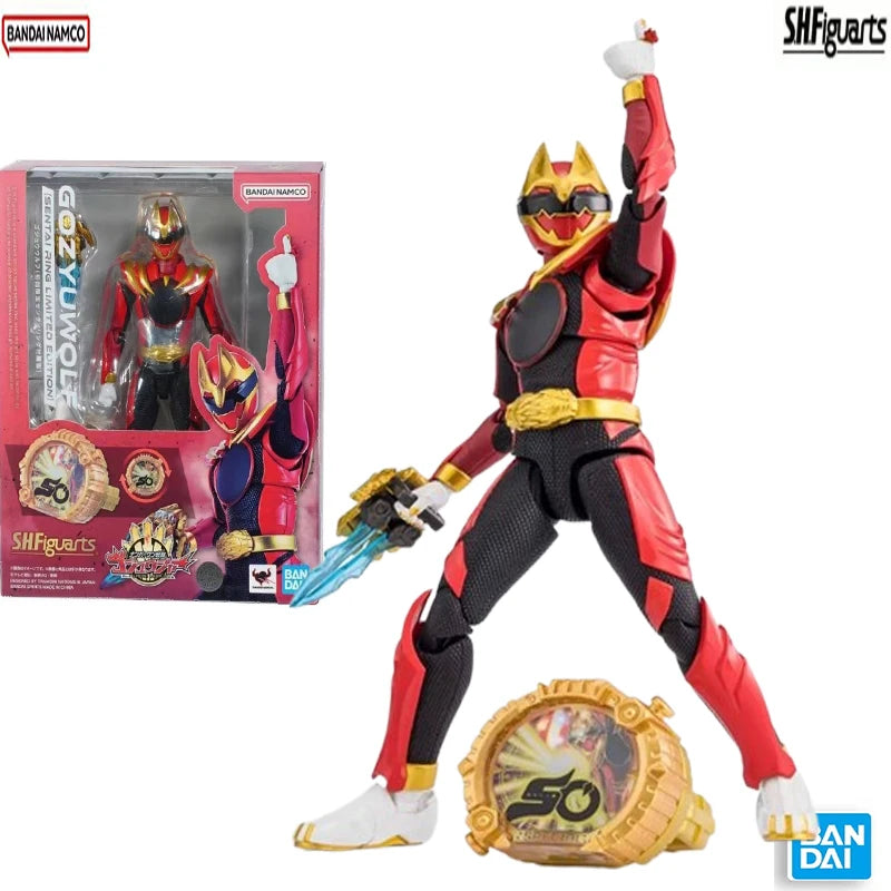 Genuine Bandai No.1 SENTAI GOZYUGER SHF GOZYUWOLF SENTAI RING LIMITED EDITION Anime Action Figures Model Figure Toy Gift for Kid
