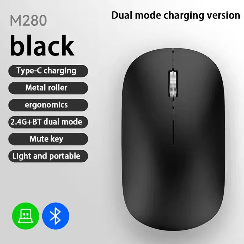 Drahtlose Maus Dual Modus 2,4 Ghz Bluetooth-Kompatibel Gaming Maus Ergonomische Wiederaufladbare Mäuse für PC/Laptop/Macbook