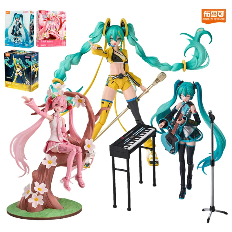 Hatsune Miku Action Figure Cartoon Anime Project DlVA Arcade Assembly Figure Miracle Edition Assembled Electronic Kids Toy Gift