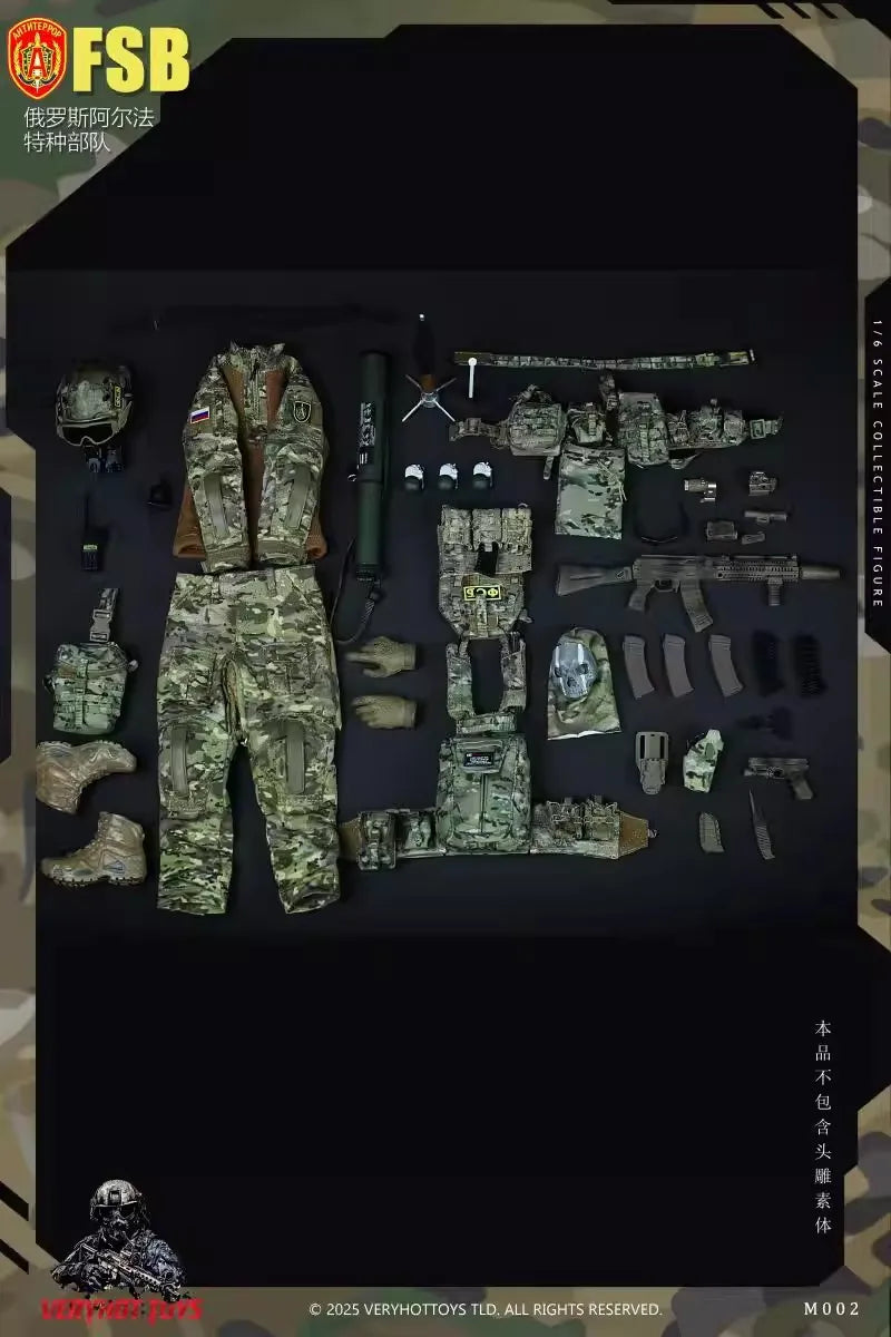 Presale VERYHOT M002 1/6 Scale Male Russian Alpha Special Forces Clothes Model Accessory Fit 12'' Action Figure Body Doll