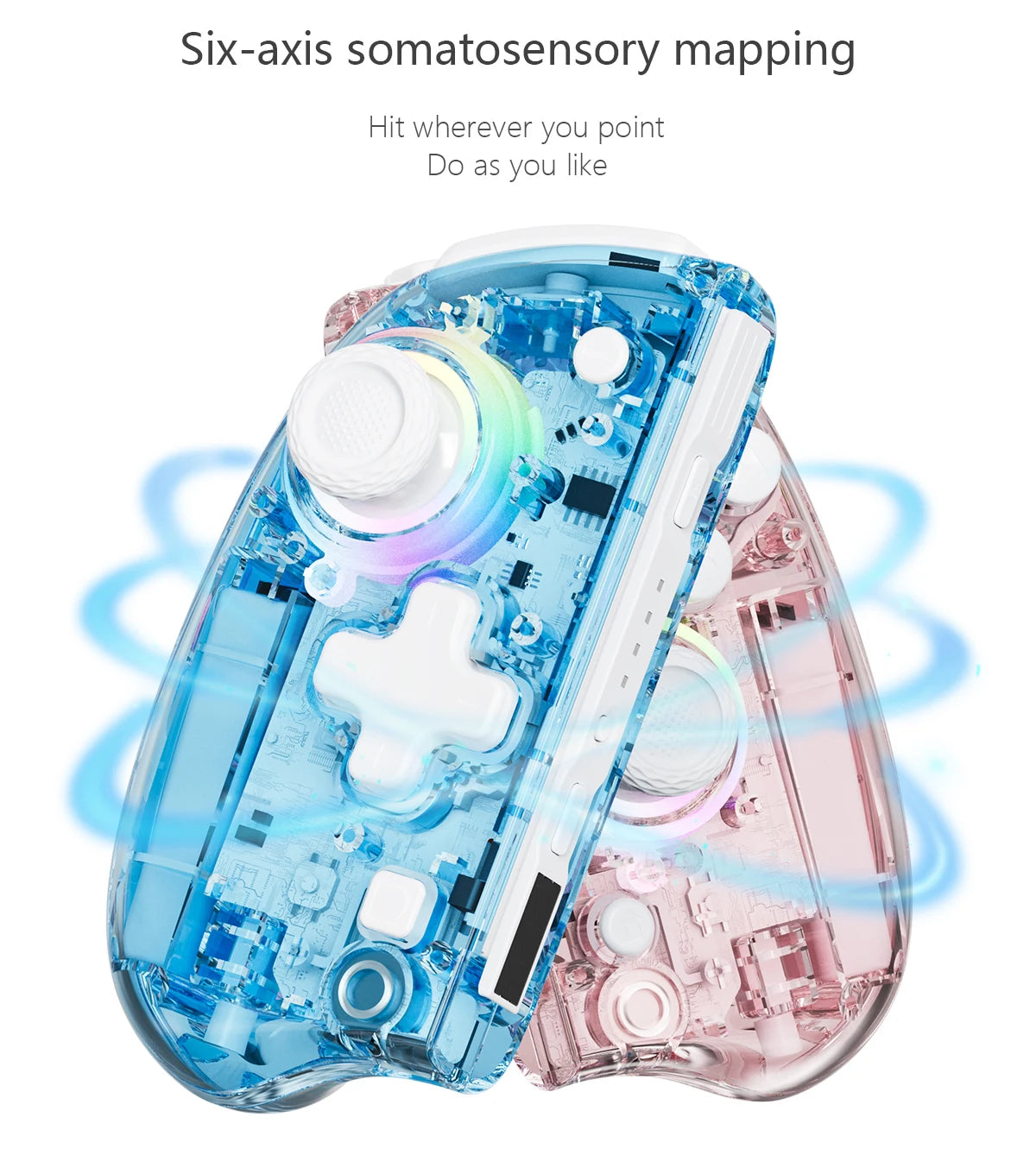 Meteor Light Joycons Wireless Controller for Switch/OLED with Programmable/Motion Control/Dual Vibration/Turbo