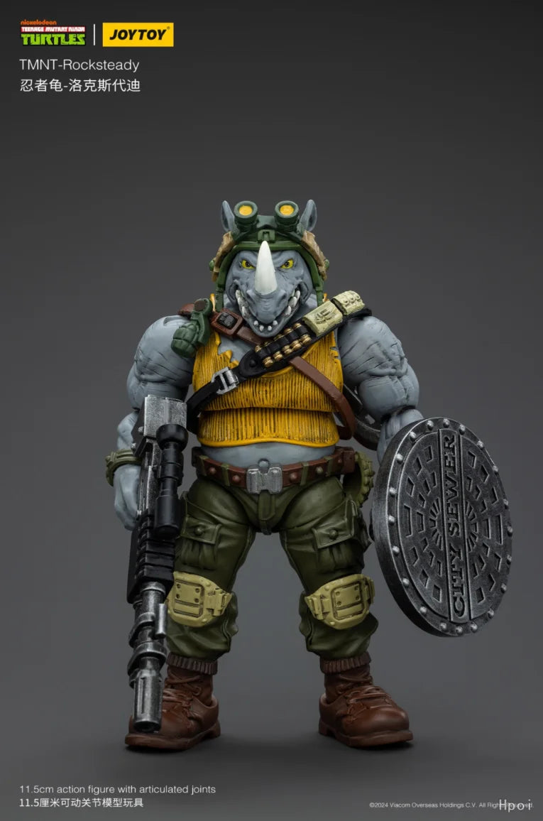 【SF】JOYTOY 1/18 Action Figure TMNT-Rocksteady Model Toys Gifts Collection Ornaments